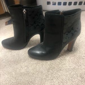 Coach Leather Booties Size 6.5 Barely Worn